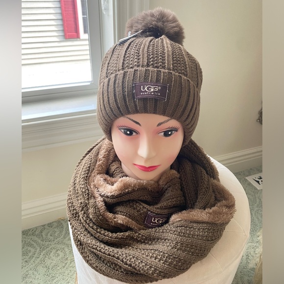 UGG Accessories - UGG Brown Hat & Infinity Scarf